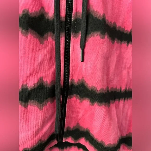 Alice + Olivia Crochet Hooded Tie Dyed Zip-up Hoodie- Cotton Blend - Sma… - Picture 6 of 12